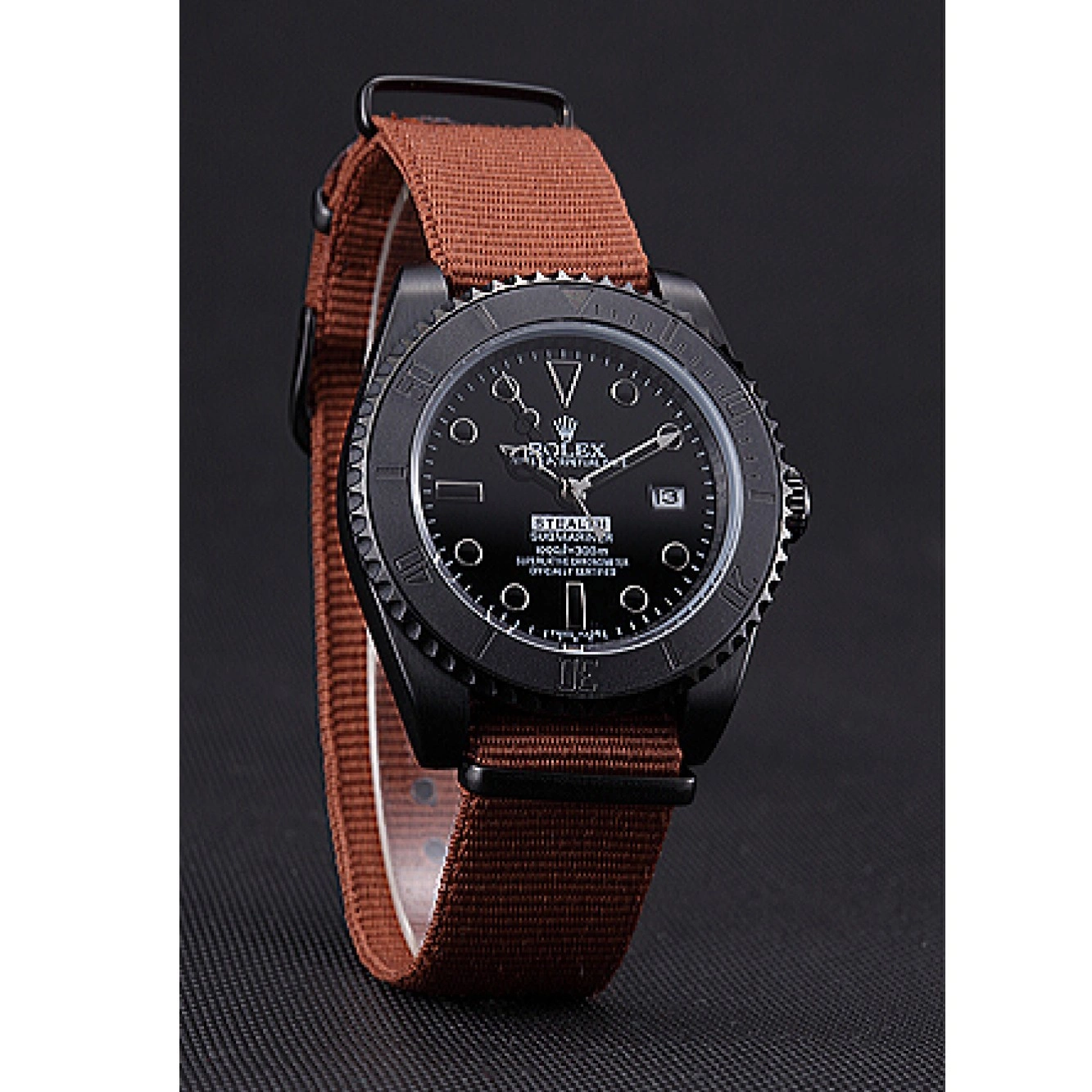 Aaa fake watches 621997 Stealth Rolex Submariner Brown 0816